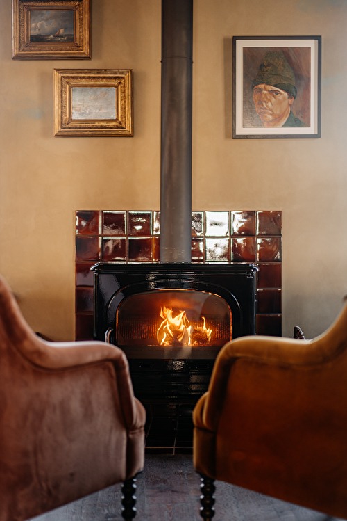 Fireplace at boutique hotel De Durgerdam