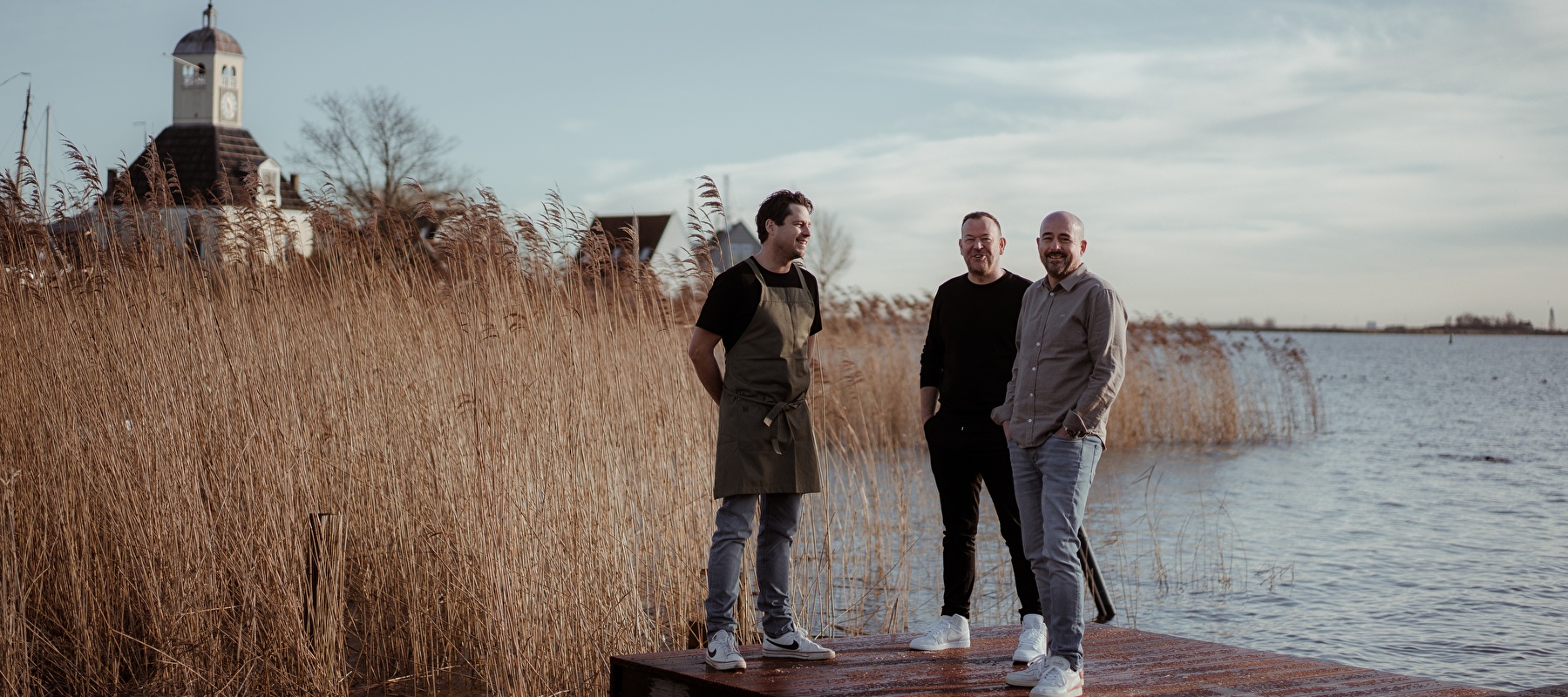 Sacha, Koen Marees and Richard van Oostenbrugge at Restaurant De Mark